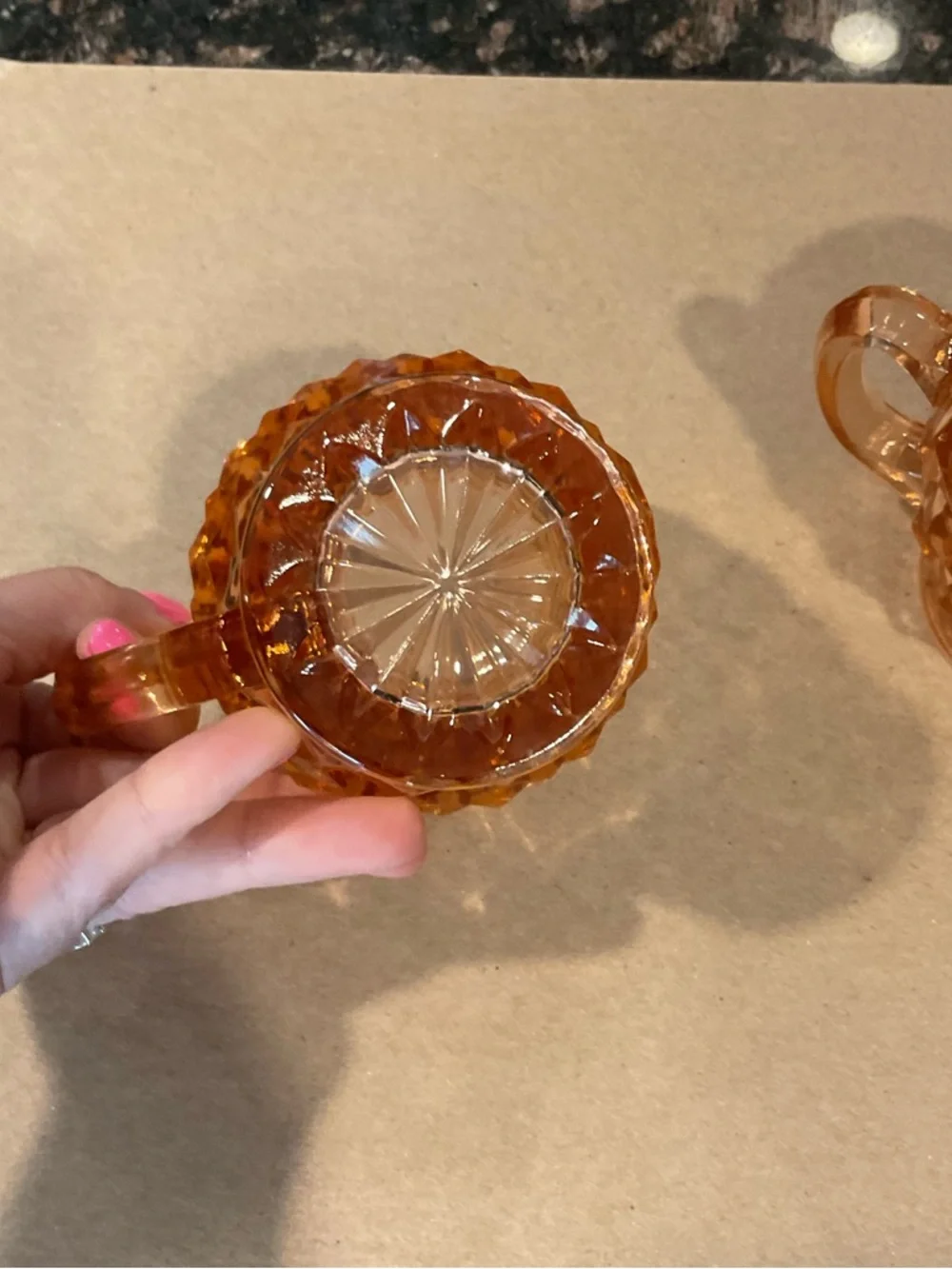 Vintage Pink Depression Glass Creamer and Covered Sugar Set with Original Box
